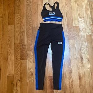 F45 Women’s Coach Uniform Top & Leggings - Blue and Black Branding Size Small